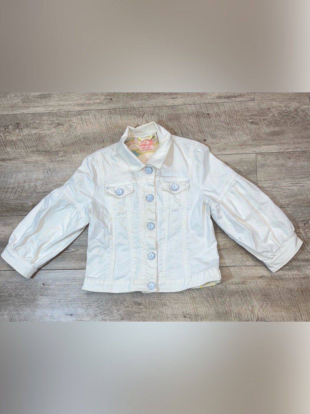 Anthropologie Bica Cheia Cotton Denim Front Button Jacket Size 6